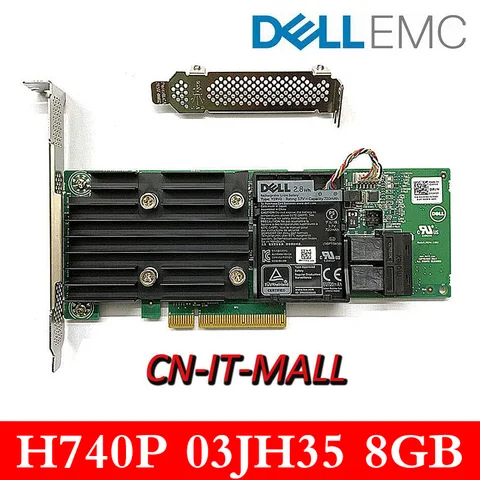 Оригинальный контроллер DELL PERC H740P 3JH35 03JH35 01M71J 12 Гб/с PCIe SAS RAID с 8 Гб кэш-памяти NV