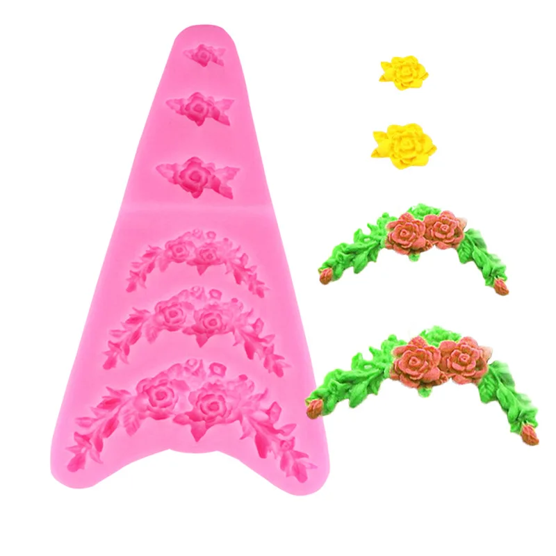 

Flower Garland Shape Silicone Mold Diy Chocolate Cake Lace Decoration Kitchen Tools Dessert Chocolate Epoxy Resin For Baking