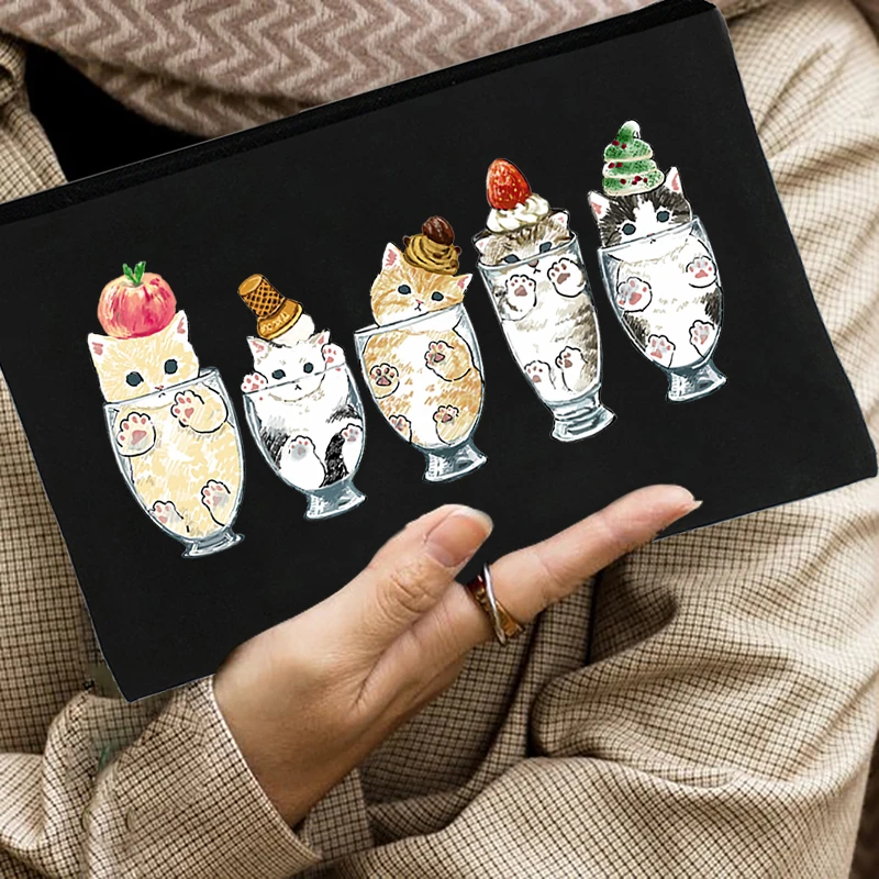 

Женская косметичка в виде кошки, черная Милая косметичка для девушек, сумка для хранения, женский клатч, Прекрасная косметичка различных мо...