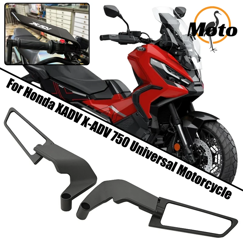 Фото Для Honda XADV X ADV X-ADV 750 2018-2023 круглый год универсальное мотоциклетное зеркало бокового вида Stealth Winglets комплекты зеркал заднего вида №1