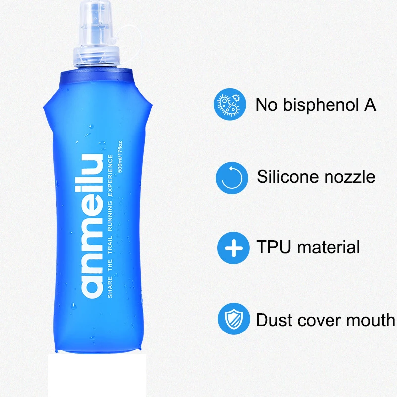 Сверхлегкая Складная Бутылка Для Воды 250/500 Мл Мягкая Сумка Из Искусственной Кожи