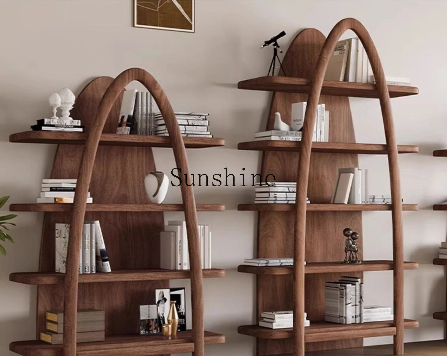 Полка из черного ореха в североамериканском стиле от пола до потолка витрина для