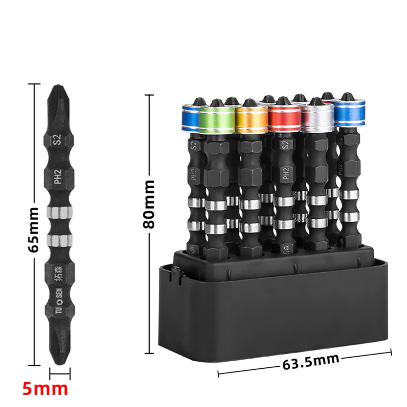 

10pcs Magnetic Collar Design Magnetic Phillips Cross Screw Screwdriver Bits Set Electric Power Driver Bit Set Gift