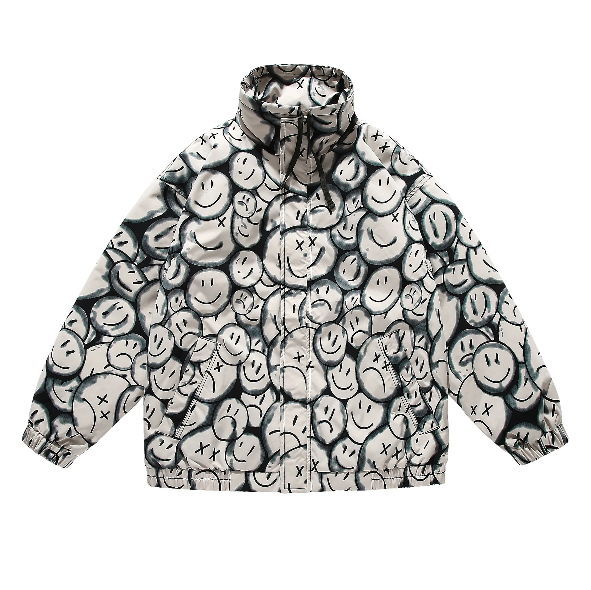 Winter Coat  American Fashion Brand Quilted Printed Jacket Men's Fashion  Autumn and Winter Casual Outerwear Harajuku Coat Men