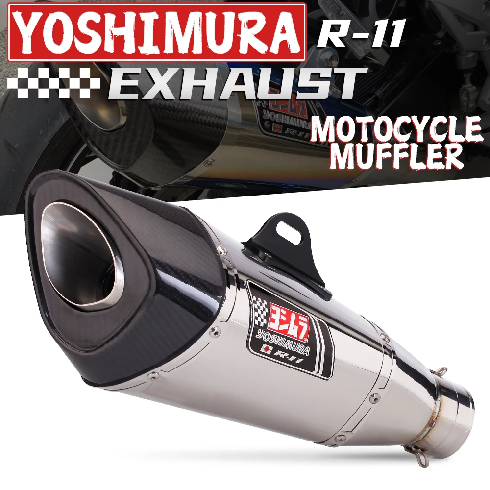 

51 мм 60 мм Универсальный мотоциклетный модифицированный глушитель выхлопной трубы Yoshimura R11 для R1 MT-09 Z900 Ninja400 Z1000 CBR1000RR