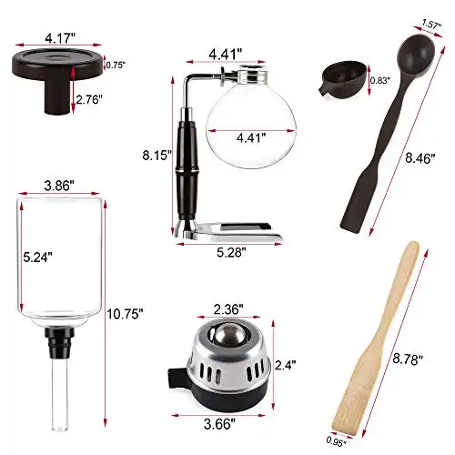 

glass tabletop siphon (syphon) coffee maker 5 cups