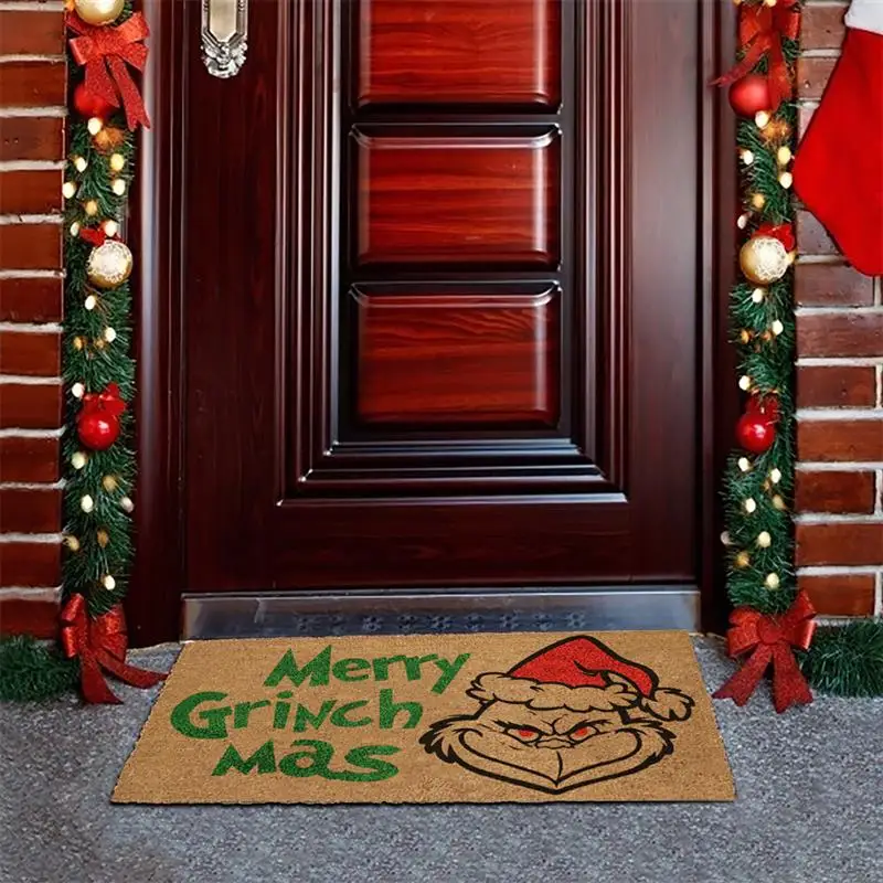 Рождественский Коврик для двери Grin под заказ резиновый коврик входной маленький