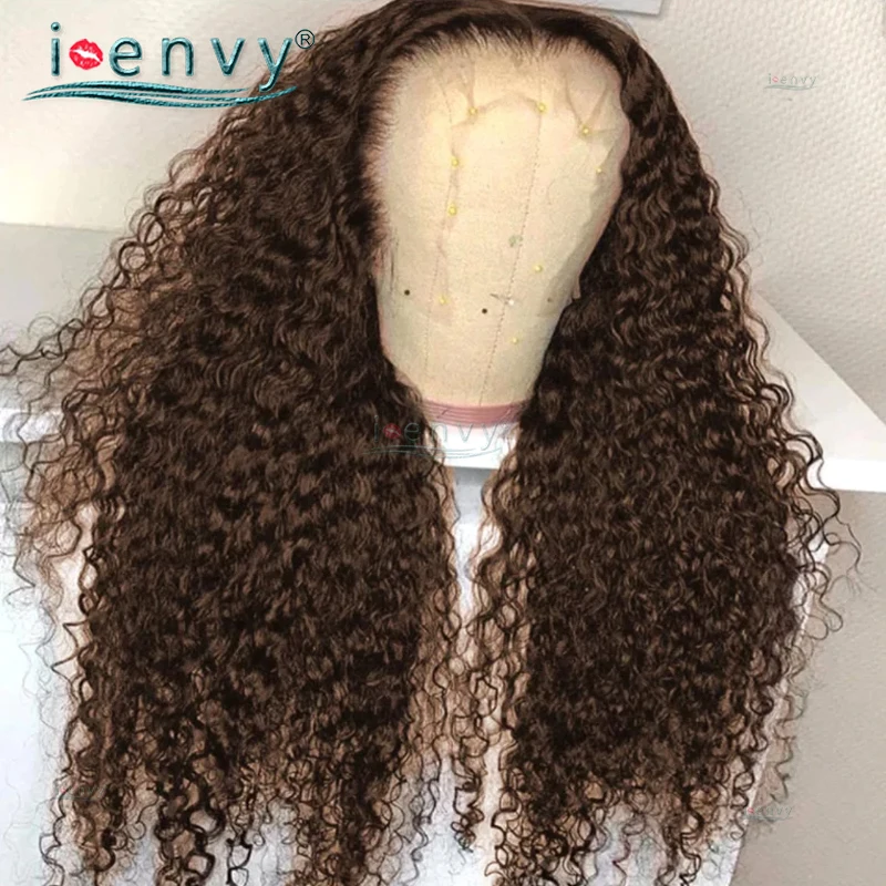 13X4 Water Wave Frontal Wig Human Hair Deep Curly Transparent Lace For Human Hair Wigs Water Wave Closure Lace Front Wig 180%