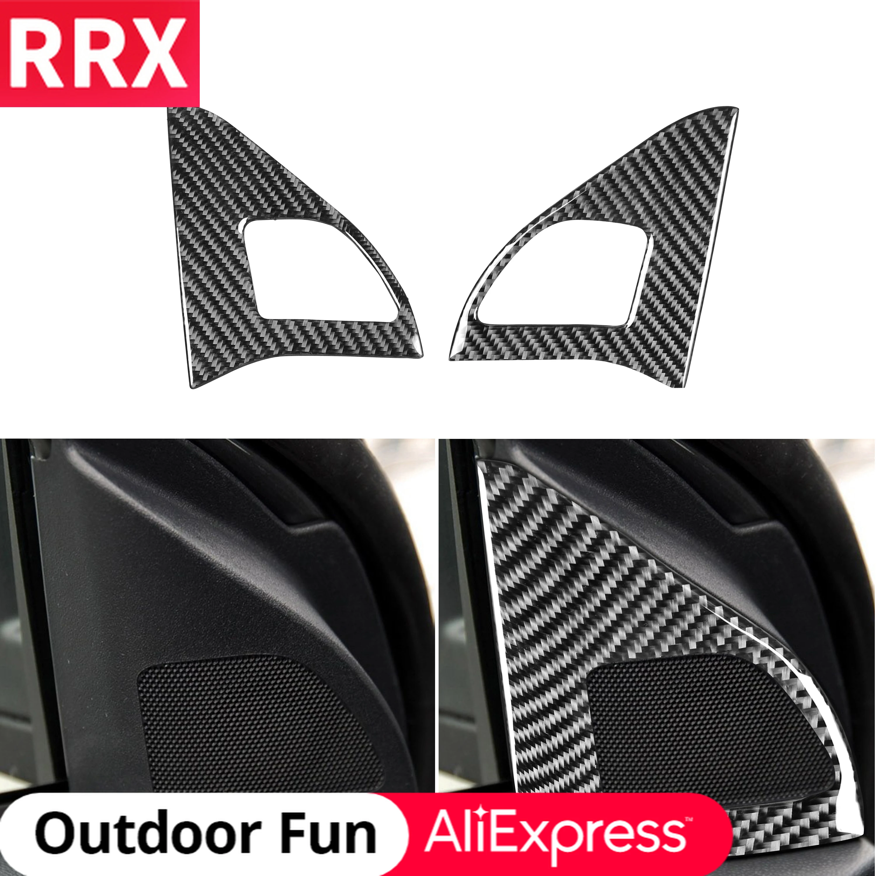 

For Mitsubishi Lancer ES DE 2008-2015 Carbon Fiber Both Side Door Tweeters Sticker Speakers Modified Cover Trim Car Accessories