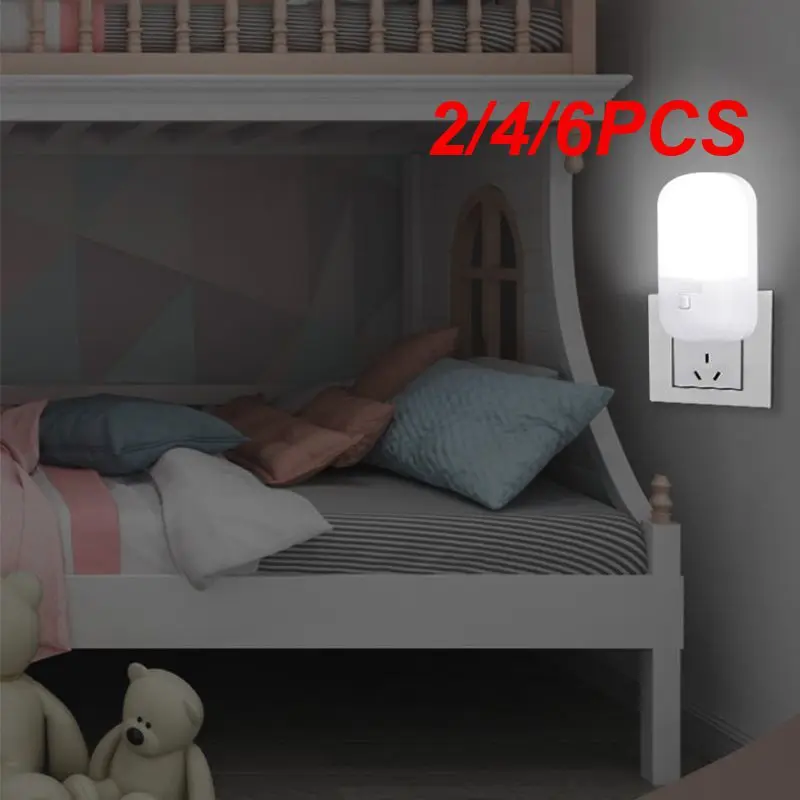 

2/4/6PCS LED Night Light EU/US Plug-in Switch Lamp Nightlight Energy Saving Bedside Lamp For Children Bedroom Hallway Stairs