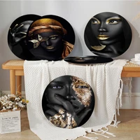 african woman four seasons dining chair cushion circular decoration seat for office desk buttocks pad