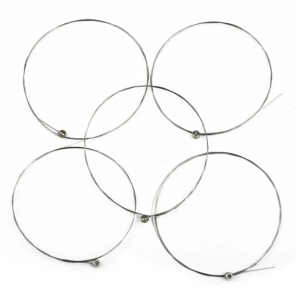 

5 Pcs Single Guitar Strings Plain Steel Silvery 1st E Acoustic Bass Gauges .012 Musical Instrument Perfect Replacements Silvery