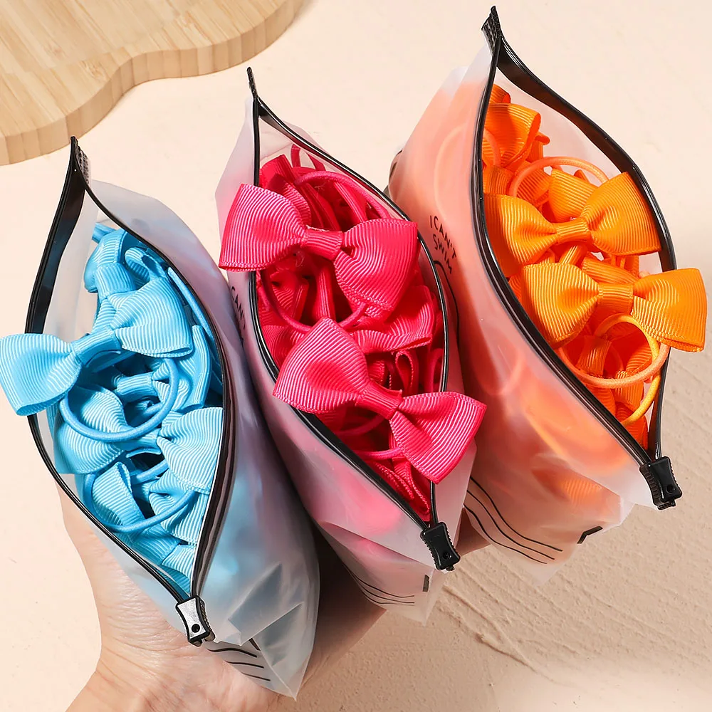 5/10/20Pcs/lot Grosgrain Ribbon Pigtail Hair Bows Ties Elastic Bands Holders Accessories for Baby Infants Girls