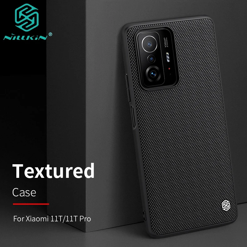 

For Xiaomi 11T Pro Case Nillkin Textured Nylon Fiber Case TPU Black Cover for Xiaomi Mi 11T Shockproof Anti-Fingerprint