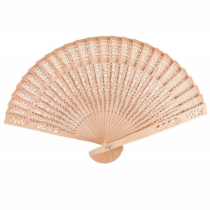 

Wooden Hand Fan For Party Wedding Supplies Foldable Fashion Wedding Fragrant Party Carved Bamboo Folding Fan For Home Decor