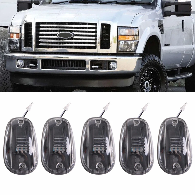 

Liplasting 5 x прозрачные линзы для крыши кабины, желтые 9-светодиодный габаритные огни для DODGE RAM 03-16, ходовые огни для крыши кабины автомобиля