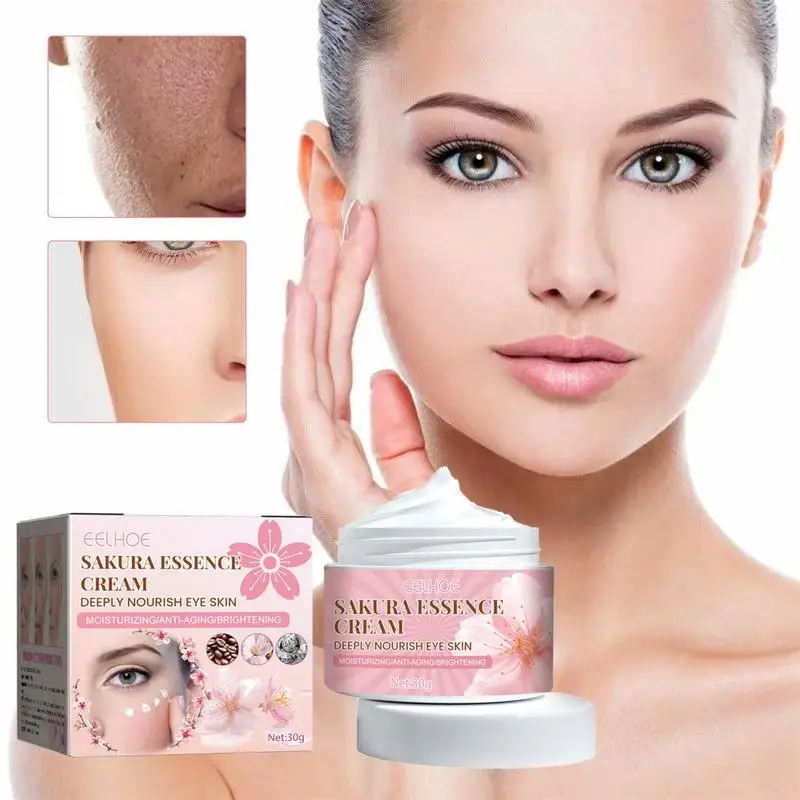 

Sakura Essence Cream Daily Use Hydration Hyaluronic Acid Niacinamide Vitamin C Reduce Fine Lines Enhance Skin Moisturizer Cream