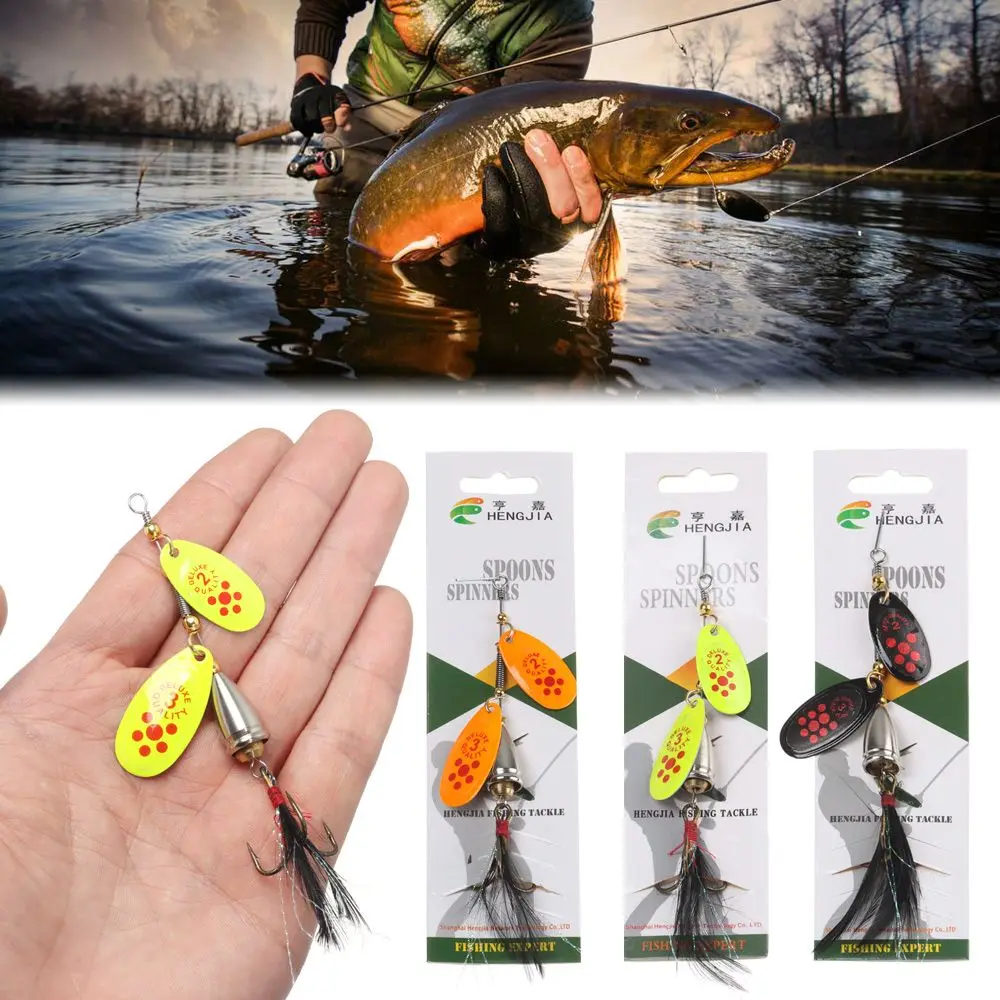 

6.5CM/13G Rotating Sequins Sea Bass Feather Hook Fishing Lure Artificial Lure Double Sequins Fish Hook