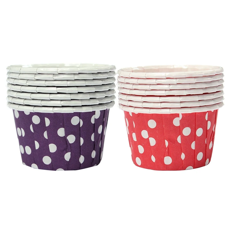 

200 X Cupcake Wrapper Paper Cake Case Baking Cups Liner Muffin Red & Purple