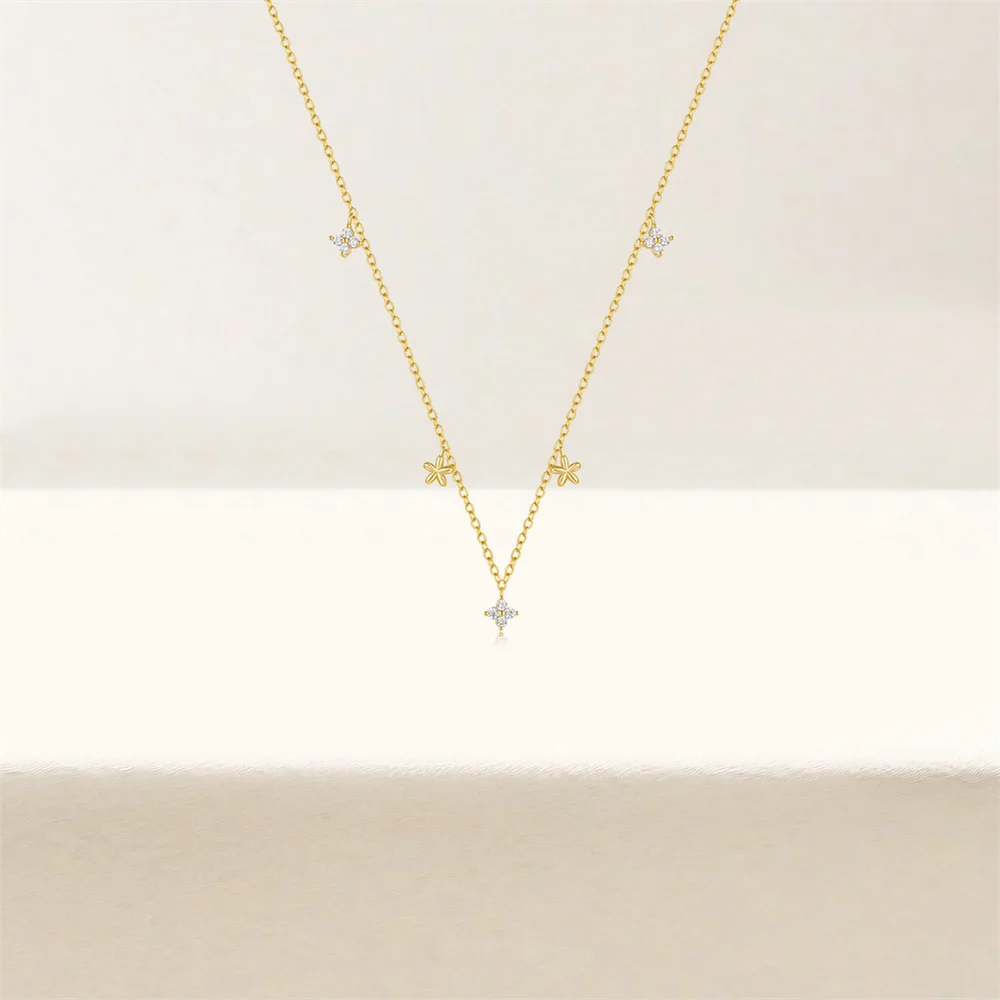 Женское ожерелье из серебра 925 пробы с фианитами