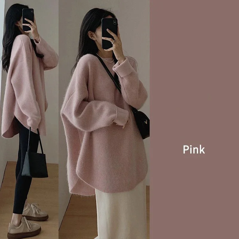 Высококачественный популярный вязаный свитер для женщин осень-зима