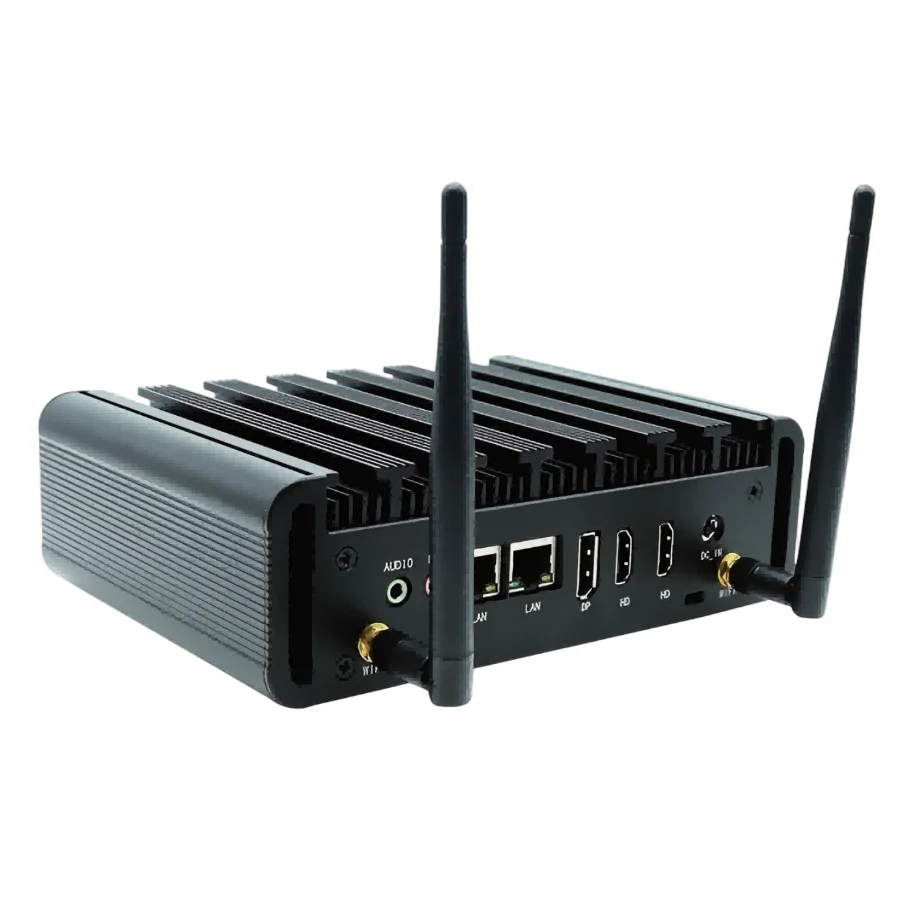 Фото Безвентиляторный мини-ПК для офиса Intel N150 N100 с 2xHD DP, поддержкой трех дисплеев, двумя LAN и 2xRS232 COM, промышленный мини-компьютер для цифровых вывесок №2