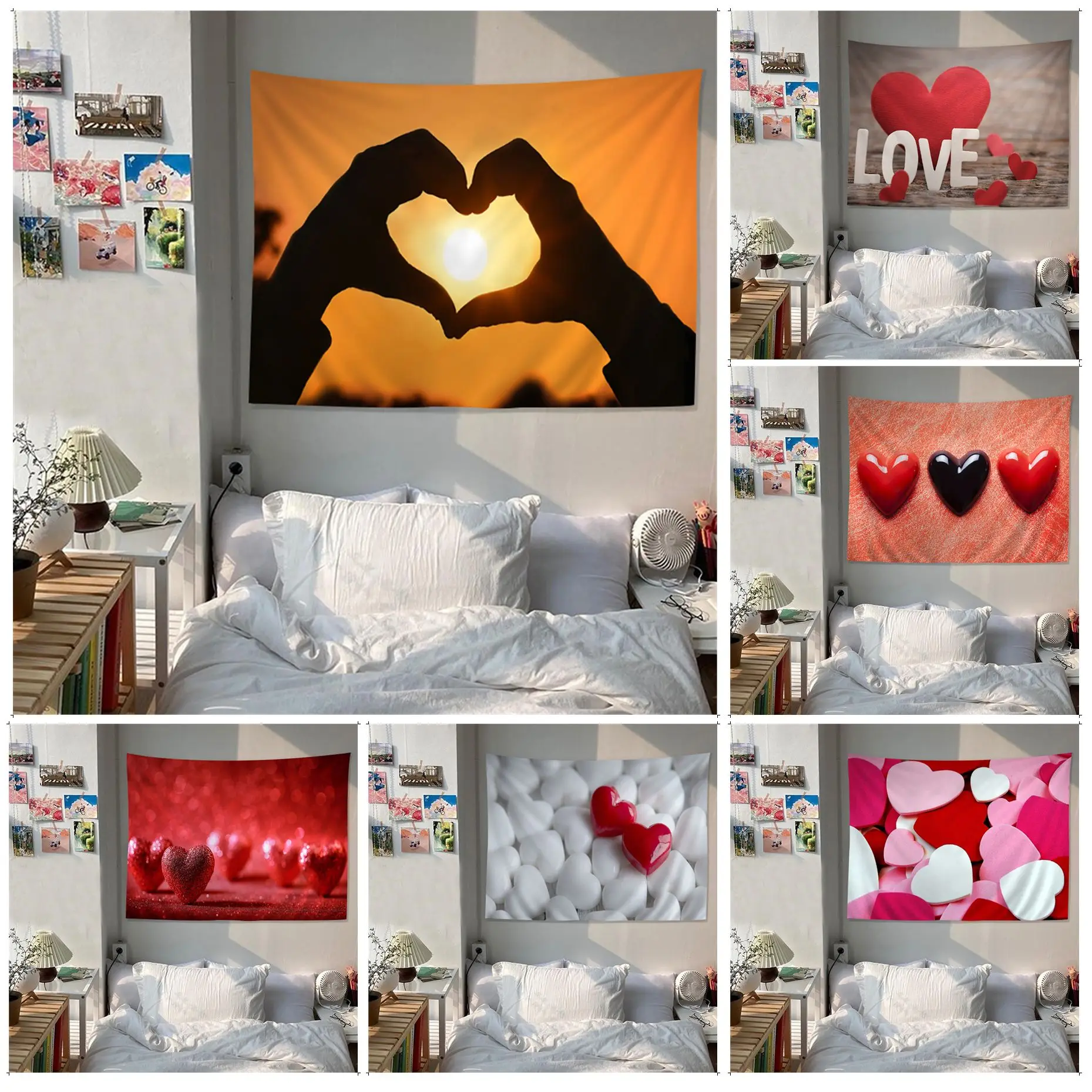 

Love Heart Chart Tapestry For Living Room Home Dorm Decor Decor Blanket