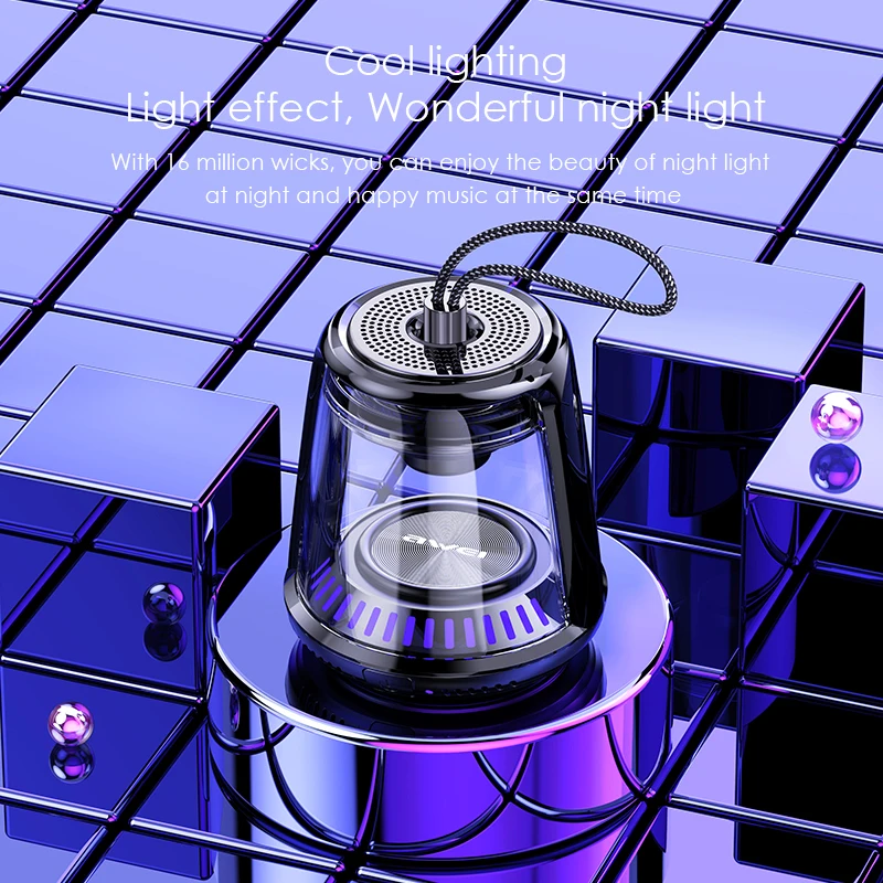 AWEI Y666 Водонепроницаемая портативная прозрачная стерео-колонка с чистым звуком на Bluetooth.