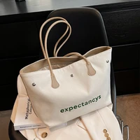 women tote bag 2022 canvas designer purse and handbag ladies fashion casual retro large capacity rivet letter print shoulder bag