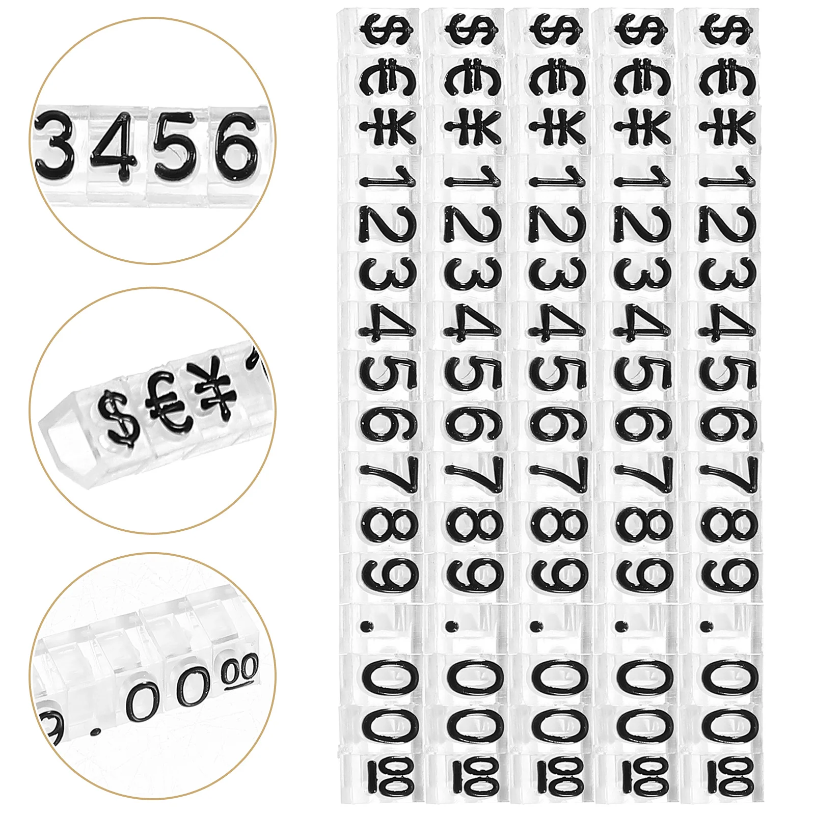

20 Pcs Jewelry Tags Pricing Price Cube Black Letter Display Stands Abs Label