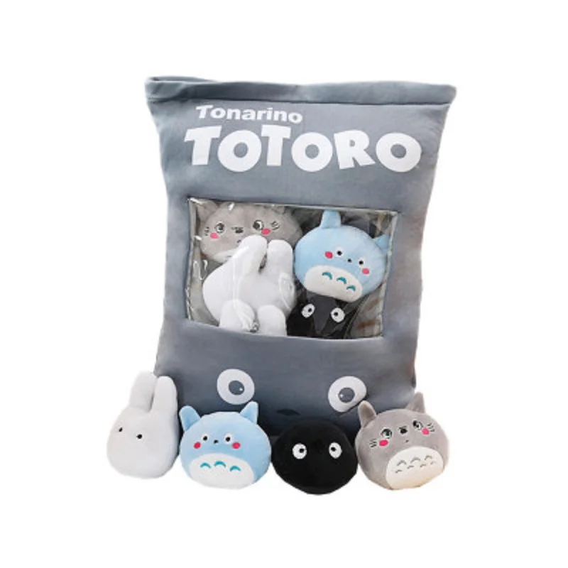 8pcs/lots 4 Designs Creative Plush Toys Totoro Snack Pillow Dolls Stuffed kawaii My Neighbor Totoro Toys for Children Kids Gifts