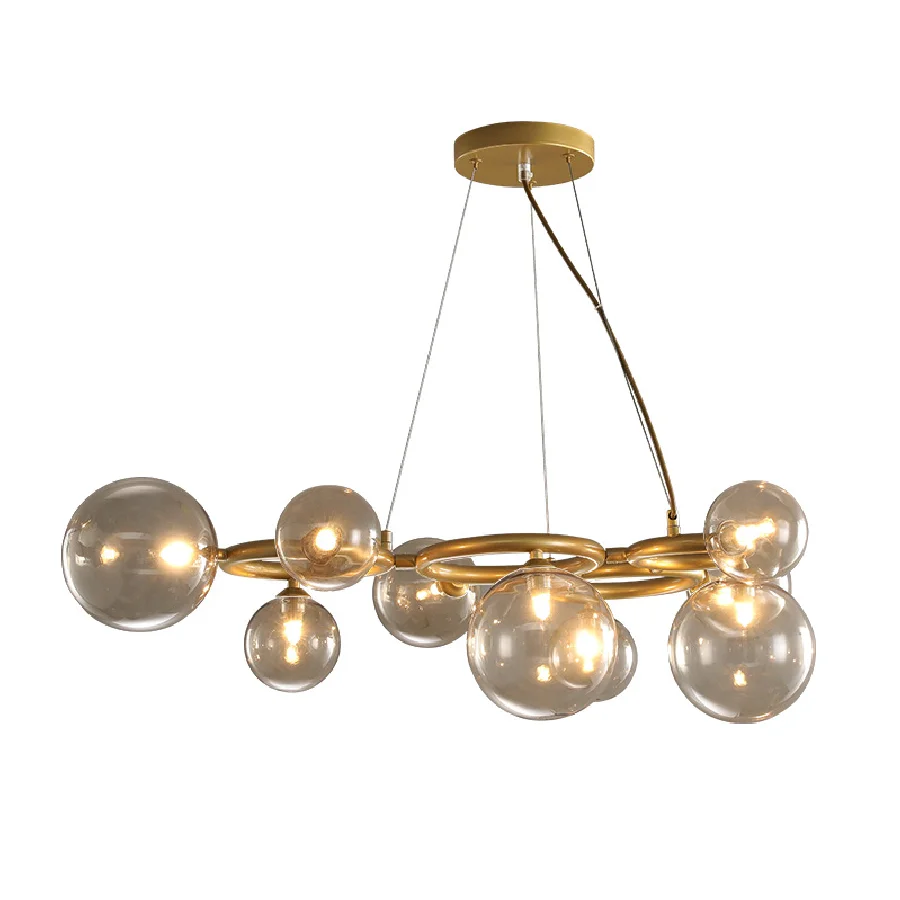 

Modern Led Ceiling Light Clear Gray Glass Ceiling Chandelier for Dining Room Table Pendant Lamp Lighting Fixtures Bedroom