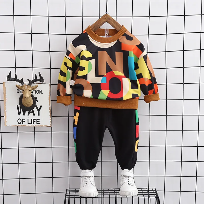 

New Children Clothes Autumn Fashion Baby Girls Boys Casual Cartoon Hoodies Pants 2Pcs/sets Toddler Cotton Costume Kids Tracksuit