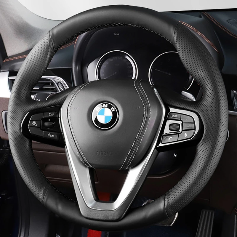 

Custom Car Steering Wheel Braid Cover Genuine Leather 100% Fit For BMW G20 G21 G30 G31 G32 X3 X5 G05 X7 G07 G01 X4 G02 Z4 G29