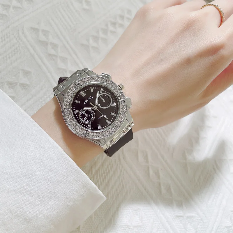 

2023 женские часы на силиконовом ремешке Роскошные Брендовые повседневные женские кварцевые наручные часы со стразами, простые спортивные часы, женские часы