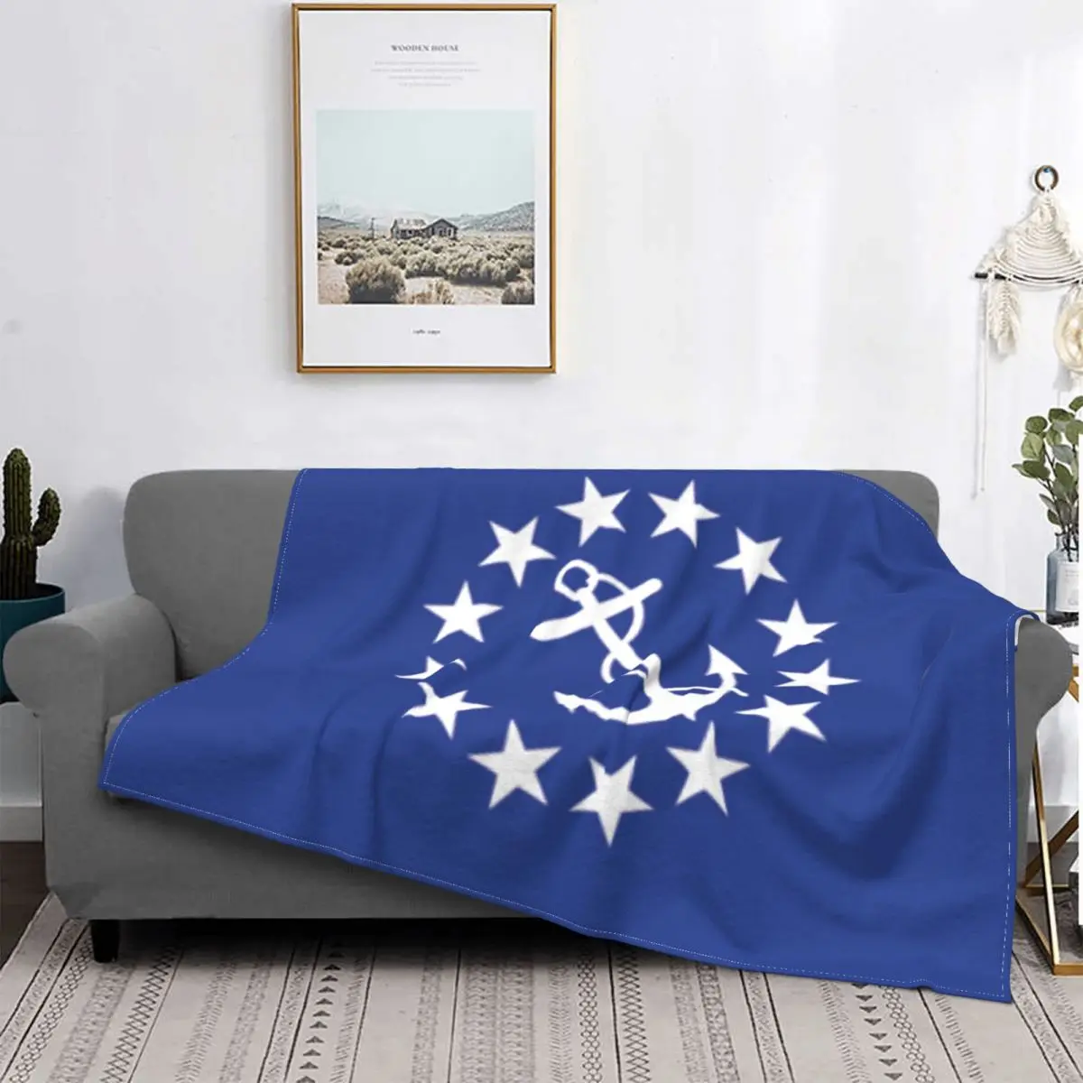 

Nautical Anchor Windproof Blanket The Perfect Home Decor Addition For Coziness Anti-Pilling Windproof Elevate Your Home Comfort