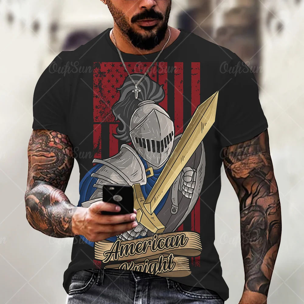 

Samurai T-shirt Knights Templar 3d Print Men/women T Shirt Short Sleeves Summmer Jersey Graphic T Shirts