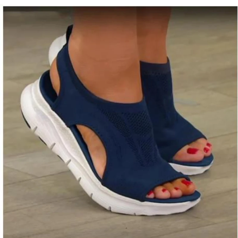 

Сандалии женские на платформе, повседневная спортивная обувь, удобные пляжные босоножки на танкетке, римские сандалии, большие размеры, лето 2023
