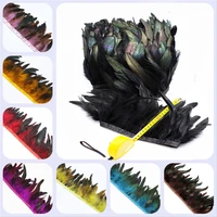 100cm colorful rooster tail fur cloth edge purple swimming top feather skirt cloth belt dance performance decoration ribbon