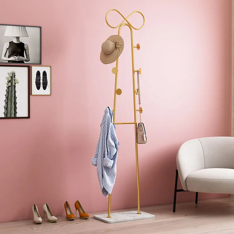 

180*45cm Bowknot Floor Coat Rack Bedroom Household Hanger Nordic Simple Modern Iron Clothes Bag الأثاث المنزلي