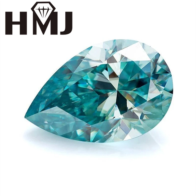 

HMJ Fashion Brilliant Pear Cut Moissanite Stones Gemstone for DIY Fine Engagement Jewelry Making GRA Color Diamond