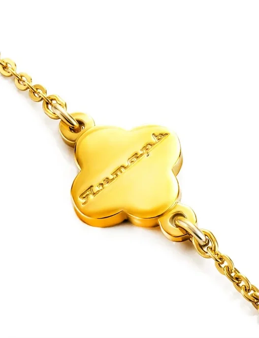 Тонкий изящный браслет из позолоченного серебра и медового янтаря Монако.