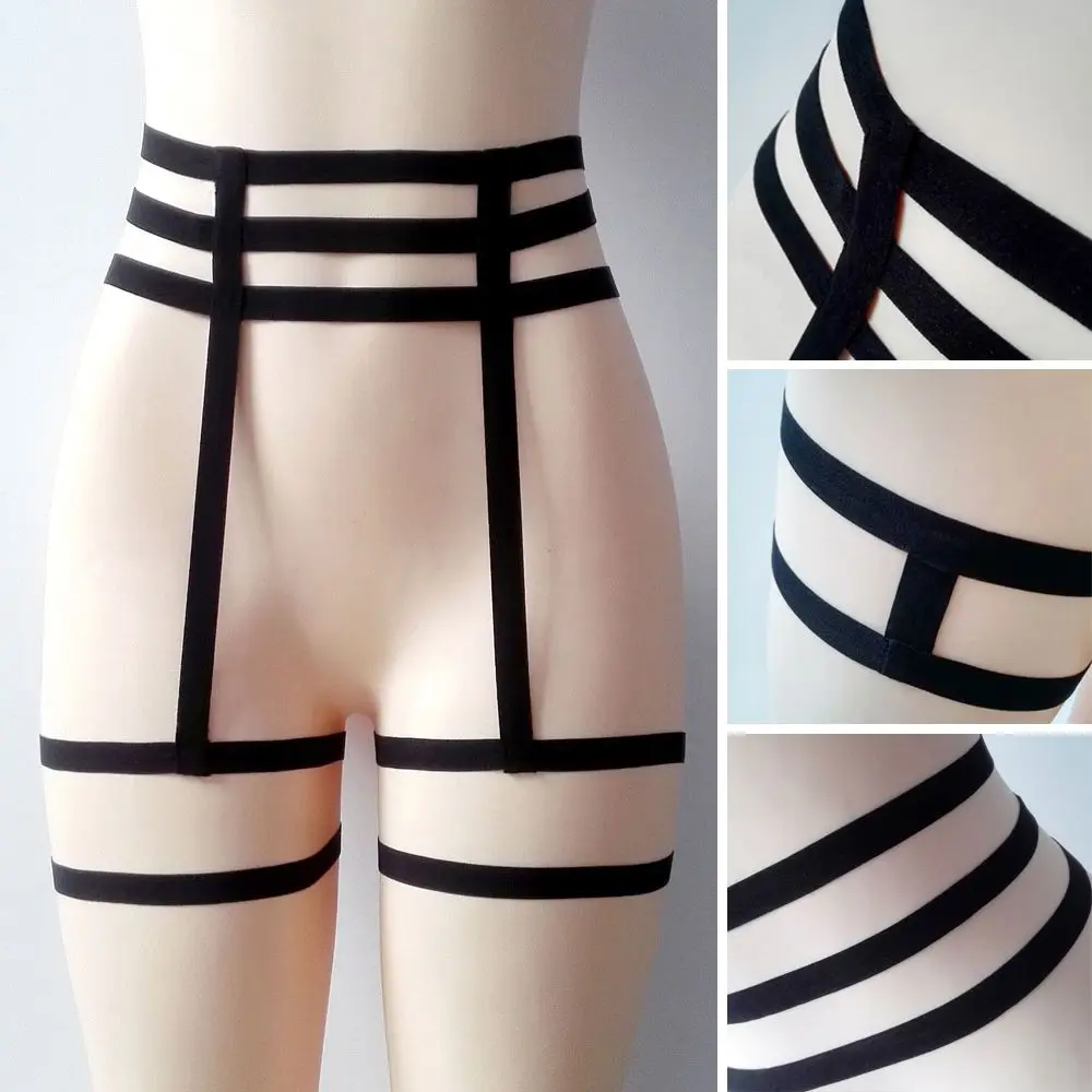 

Women Cage Underwear Chain Leg Garter Belt Suspender Strap Hollow Harness