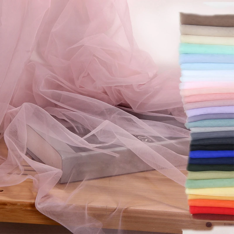 Женская сетчатая ткань мягкая тонкая однотонная кружевная пряжа для фотографий