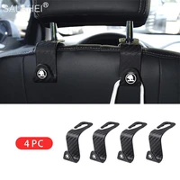 124 pack car seat headrest hook hanger holder bag for skoda kodiaq karoq octavia rapid superb fabia kamiq auto accessories