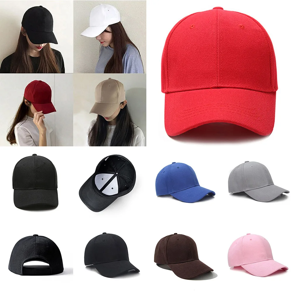 

New Men's Caps Women Plain Curved Cap Sun Visor Baseball Cap Male Hat Solid Color Fashion Adjustable Cap Female Snapback