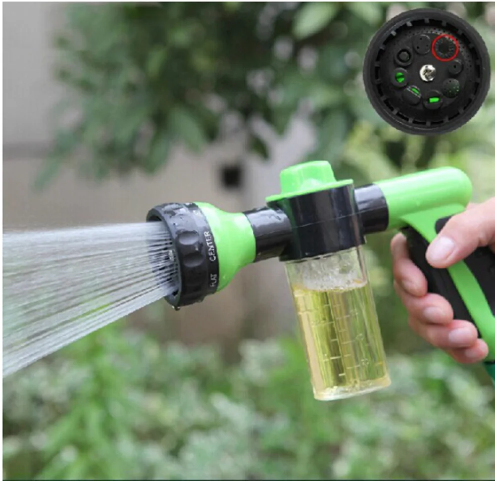 

8 In 1 Jet Spray Gun Pressure Hose Nozzle Foam Gun Soap Dispenser Garden Watering Horse Dog Animal Car Washing Tool Dropsipping