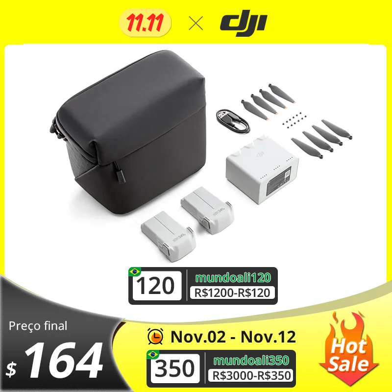 

Набор DJI Mini 3 Pro Fly More для DJI Mini 3 Pro, две интеллектуальные летные батареи, двусторонняя зарядка, Оригинальная док-станция