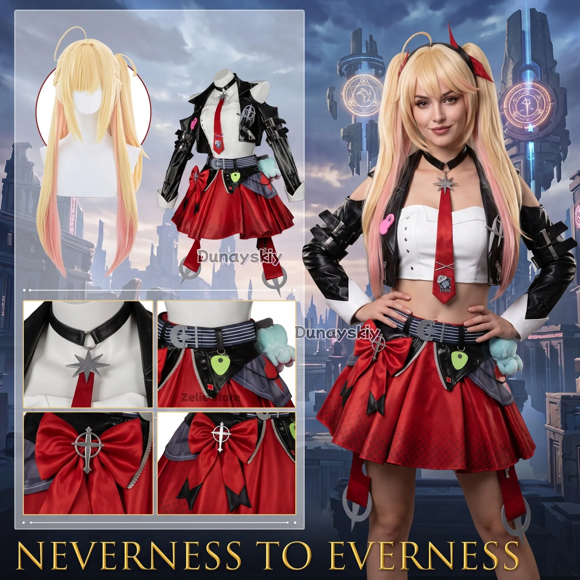 Фото Костюм для выступлений на сцене в стиле Myon Rin из игры Neverness To Everness, косплей-костюм, платье для выступлений, аксессуары для Хэллоуина, для вечеринок №1