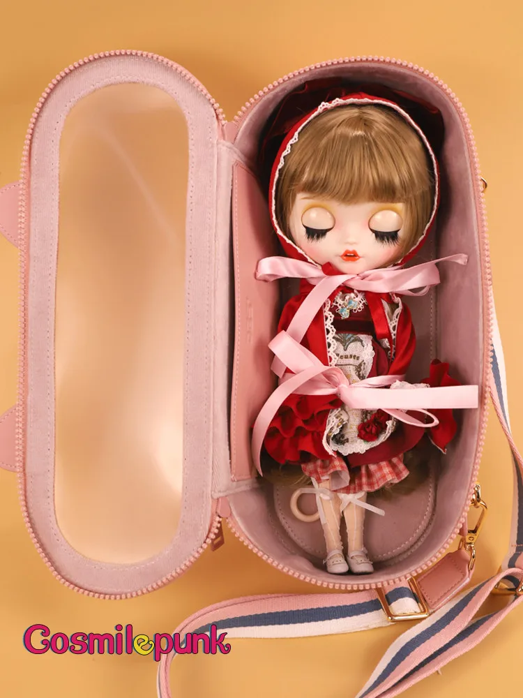 

Original PU Shouder Bag for Women 1/6 BJD Doll Out Transparent Handbags JK Lolita Cross Body Casual Wallet Purse Cute Prop